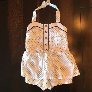Girls Janie & Jack polka dot romper